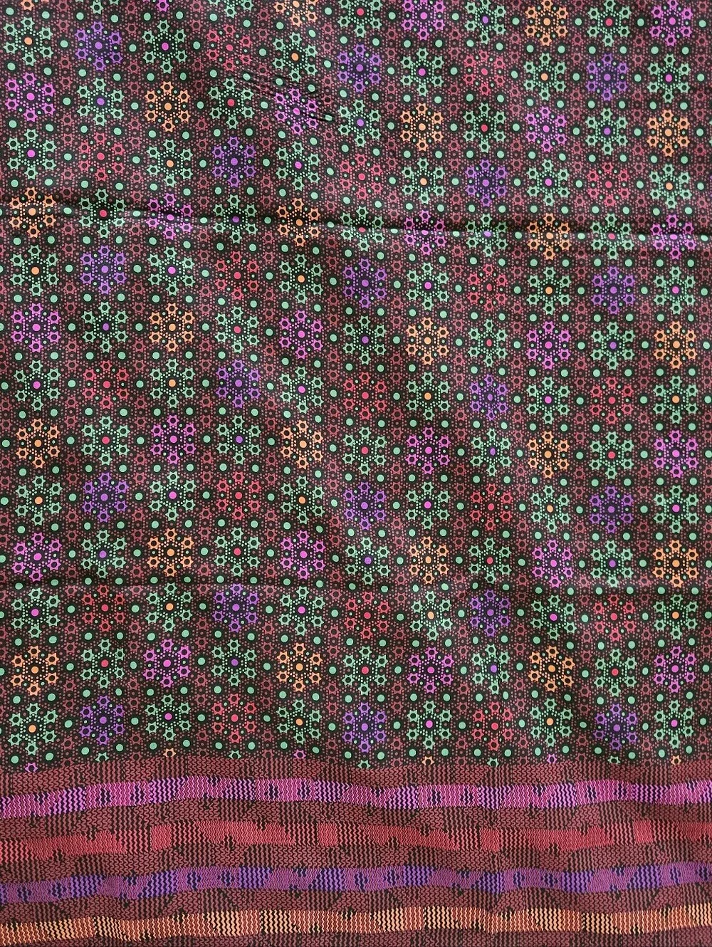 MISSONI Italy Silk Square Geometric Floral Pattern Border Scarf | SZ 33